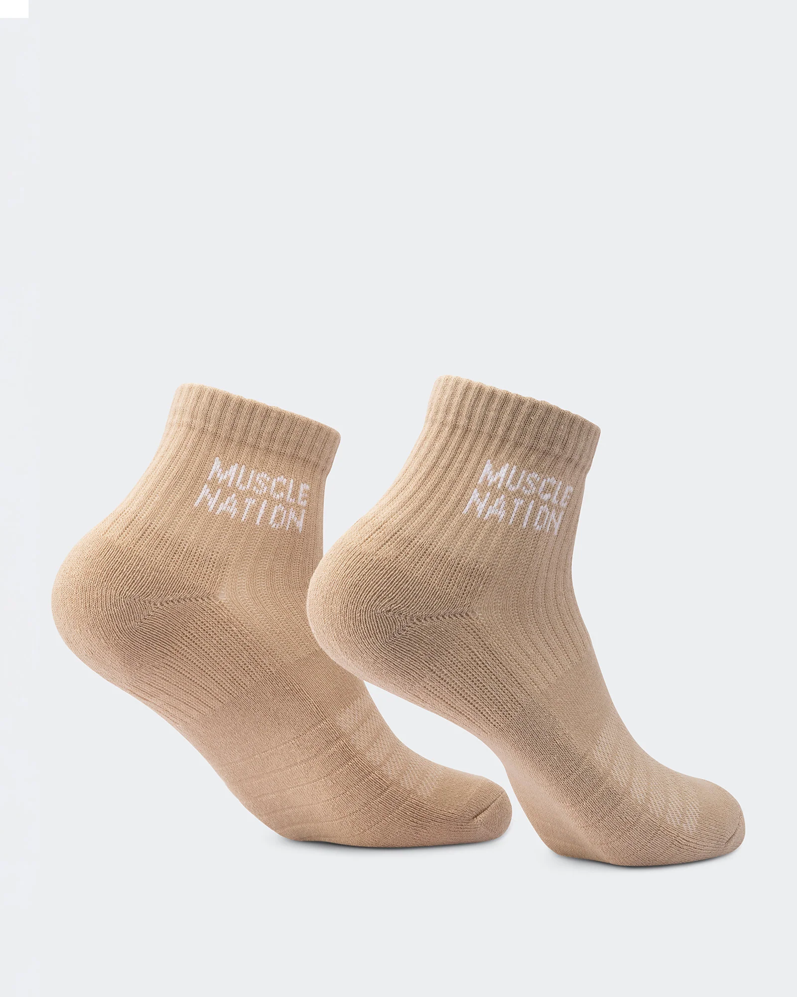 Womens 1/4 Crew Sock (2X Pack) - White / Stone - Image 4
