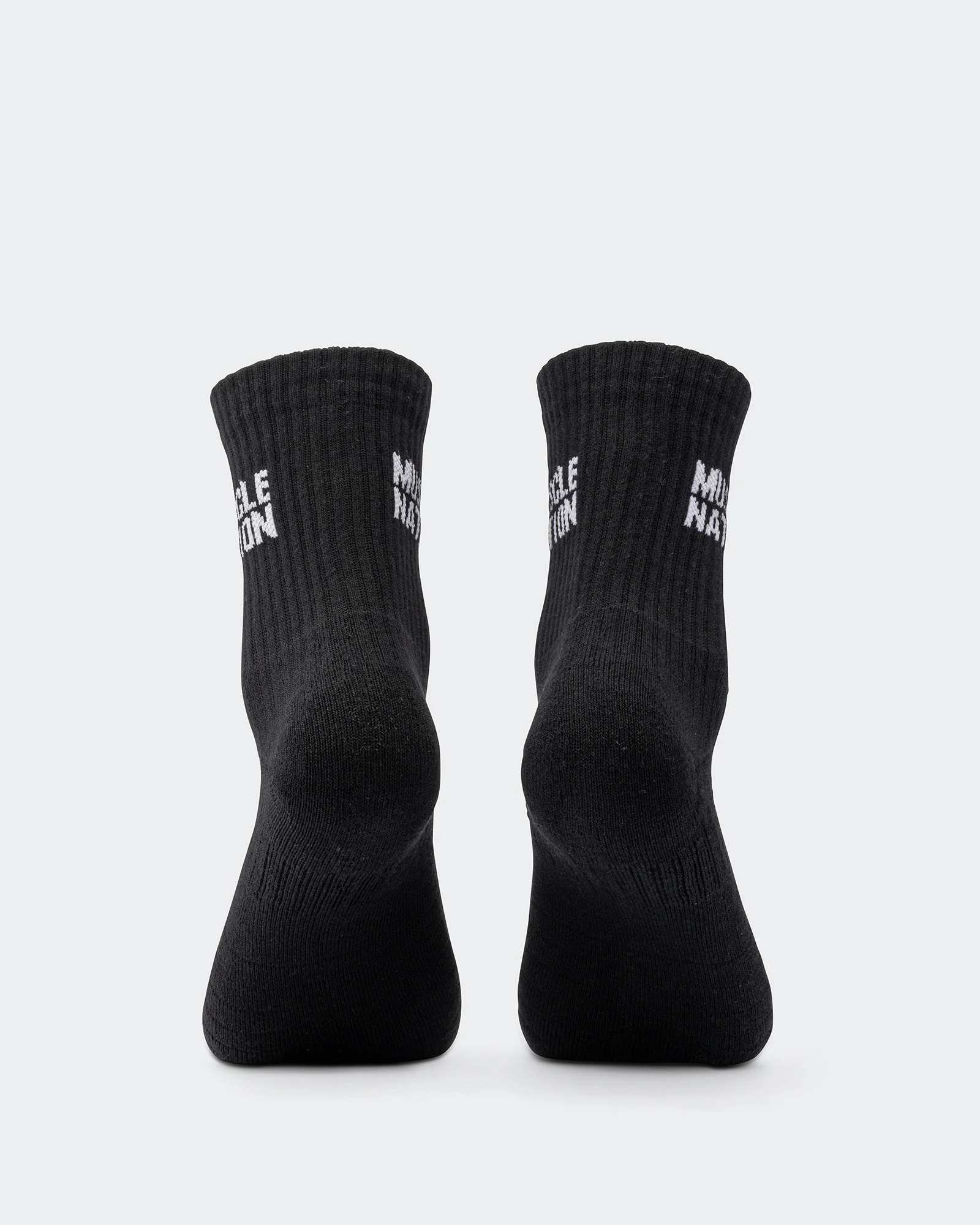 Womens Essential Crew Socks (2x Pack) - Black - Image 3