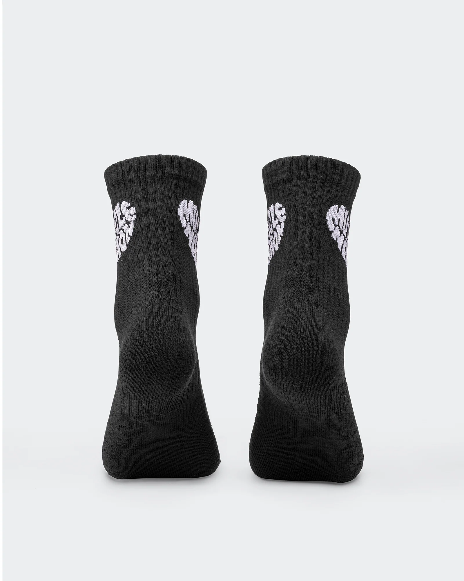 Womens Heart Crew Sock (2x Pack) - White/ Black - Image 5