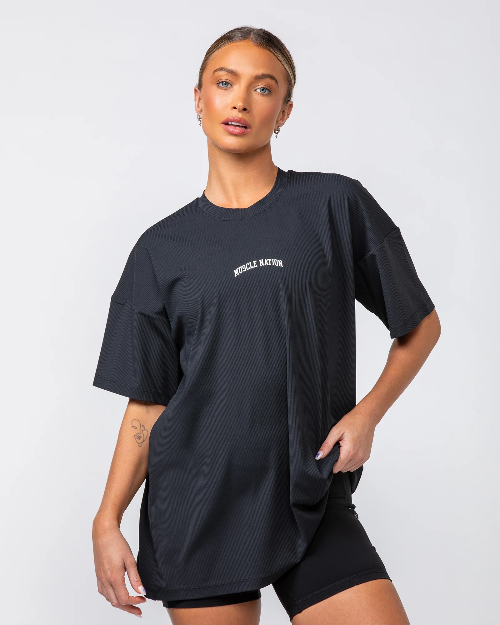 Relaxed Rib Training Tee - Black - Image 2