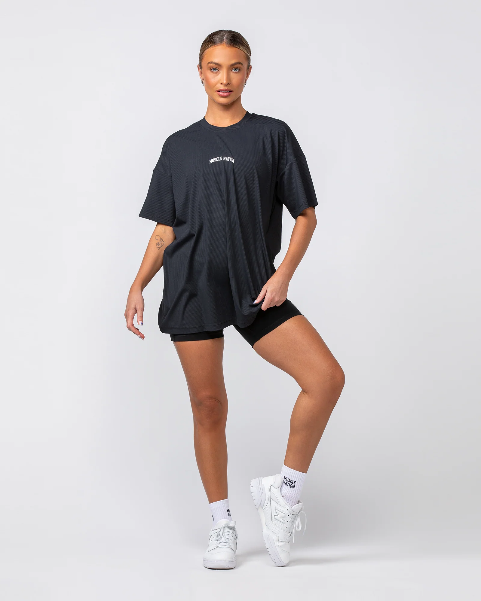 Relaxed Rib Training Tee - Black - Image 8