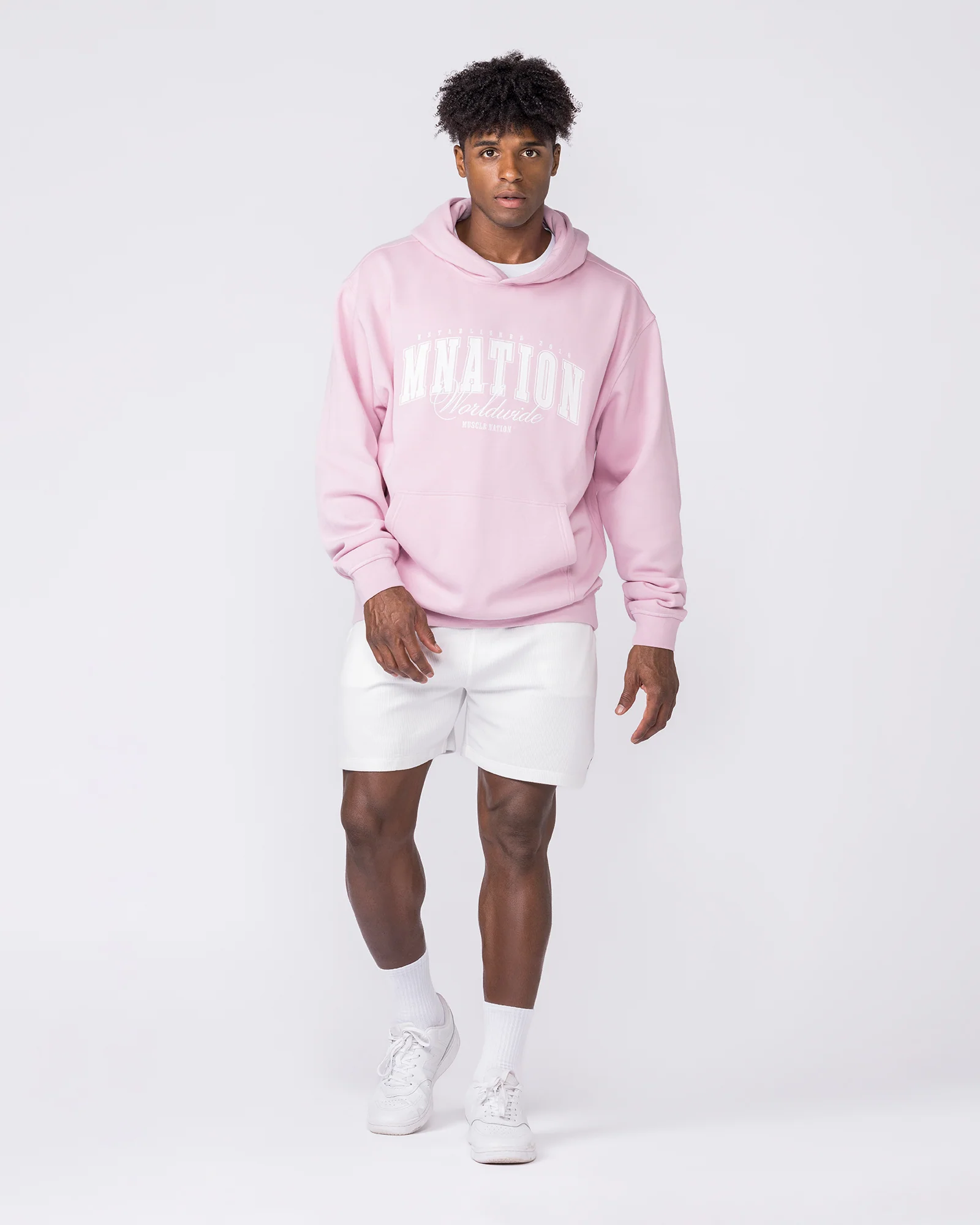 Worldclass Oversized Hoodie - Washed Powder Pink - Image 7
