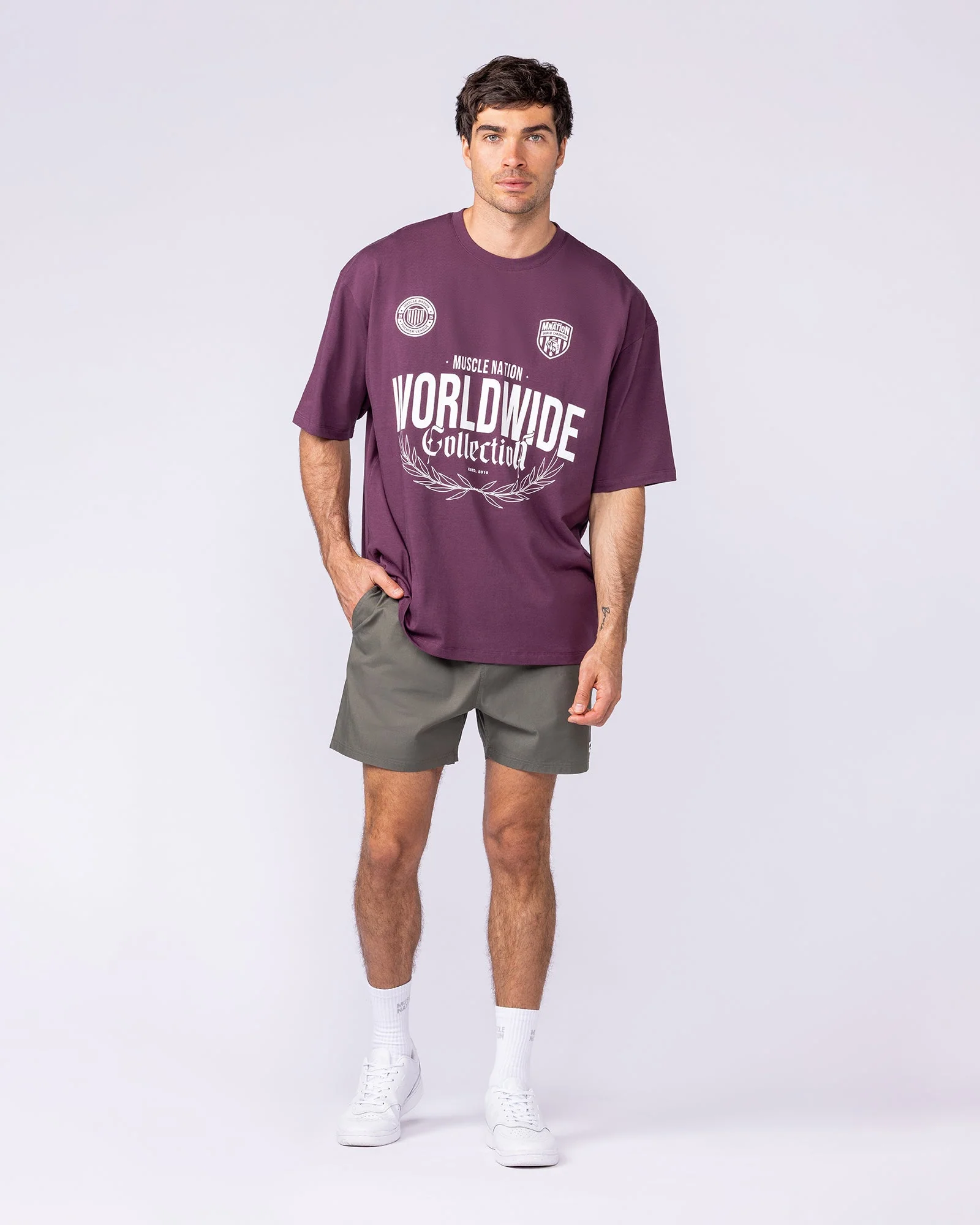 Worldwide Collection Oversized Tee - Cranberry - Image 5