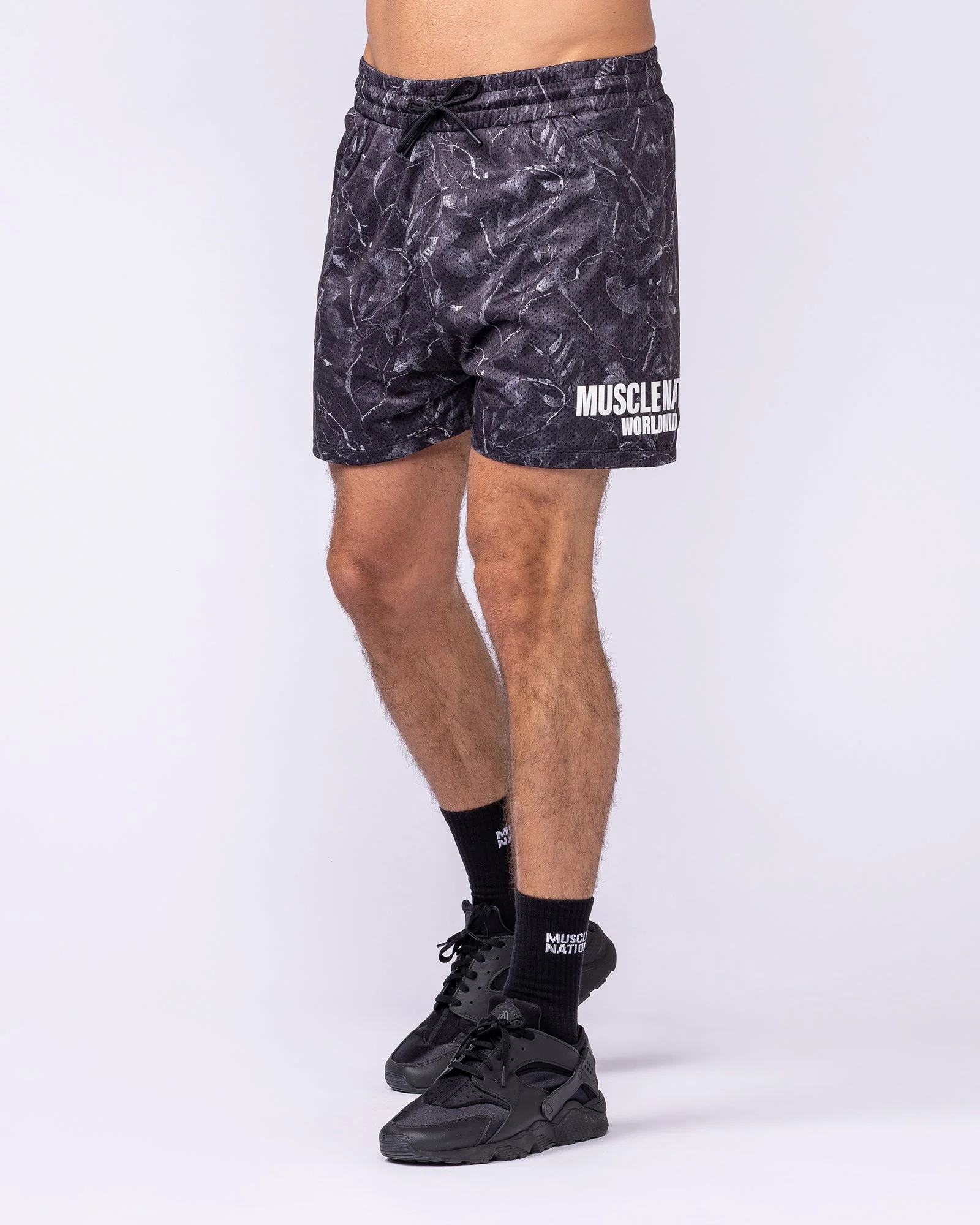 Worldwide Lay Up 3.5" Shorts - Tree Camo Monochrome - Image 2