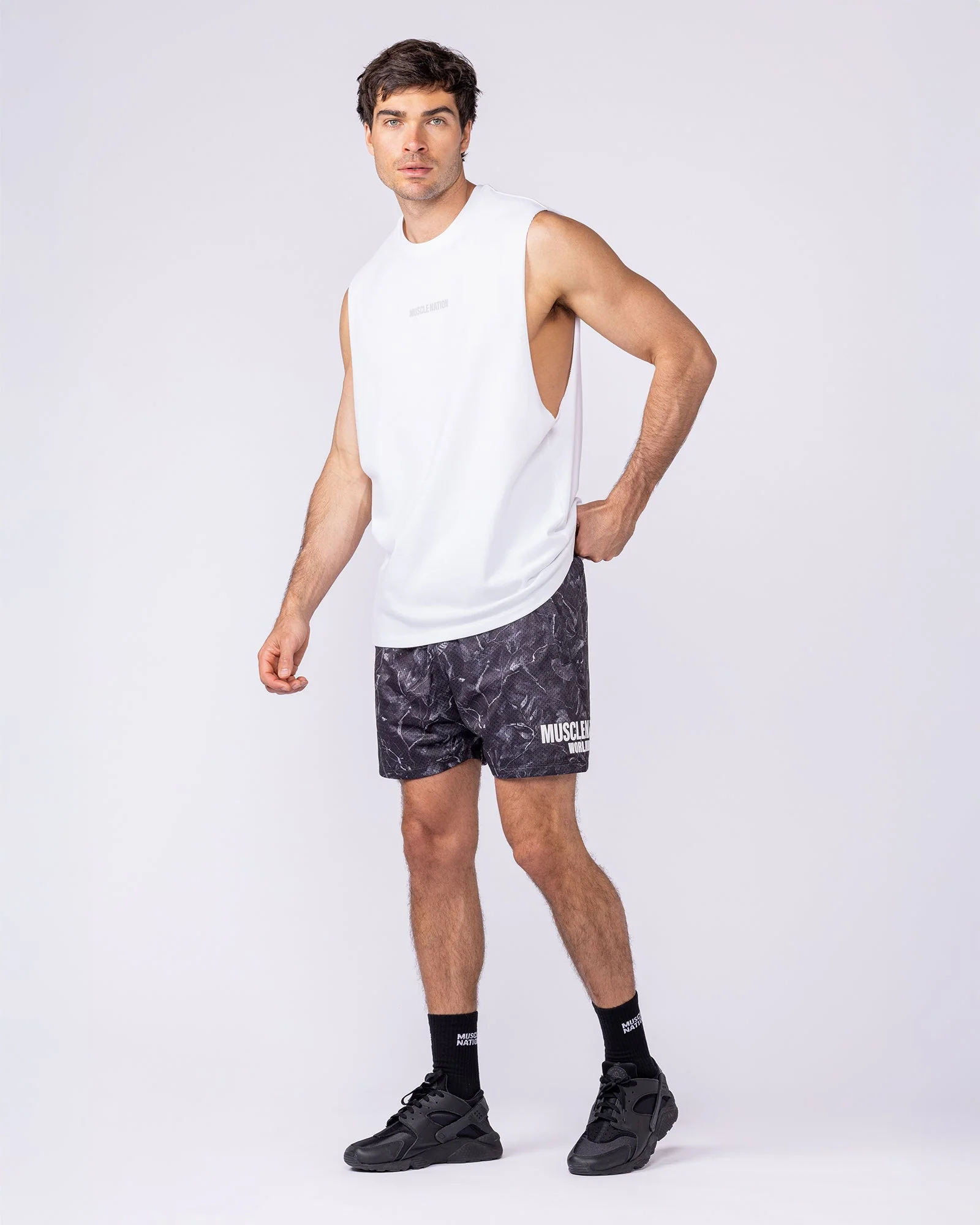 Worldwide Lay Up 3.5" Shorts - Tree Camo Monochrome - Image 6