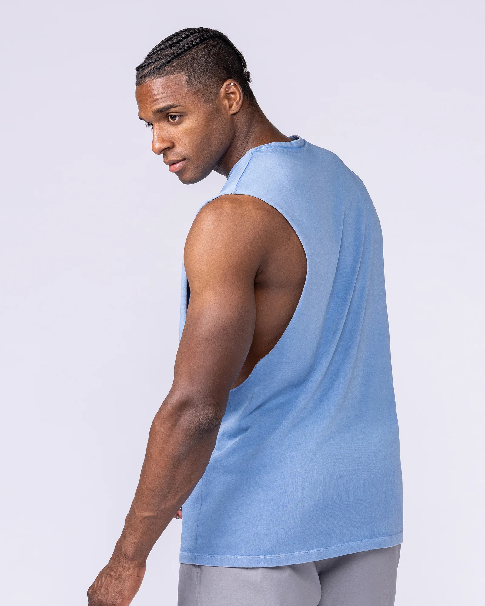 Vintage Training Drop Arm Tank - Washed Pacific - Image 2