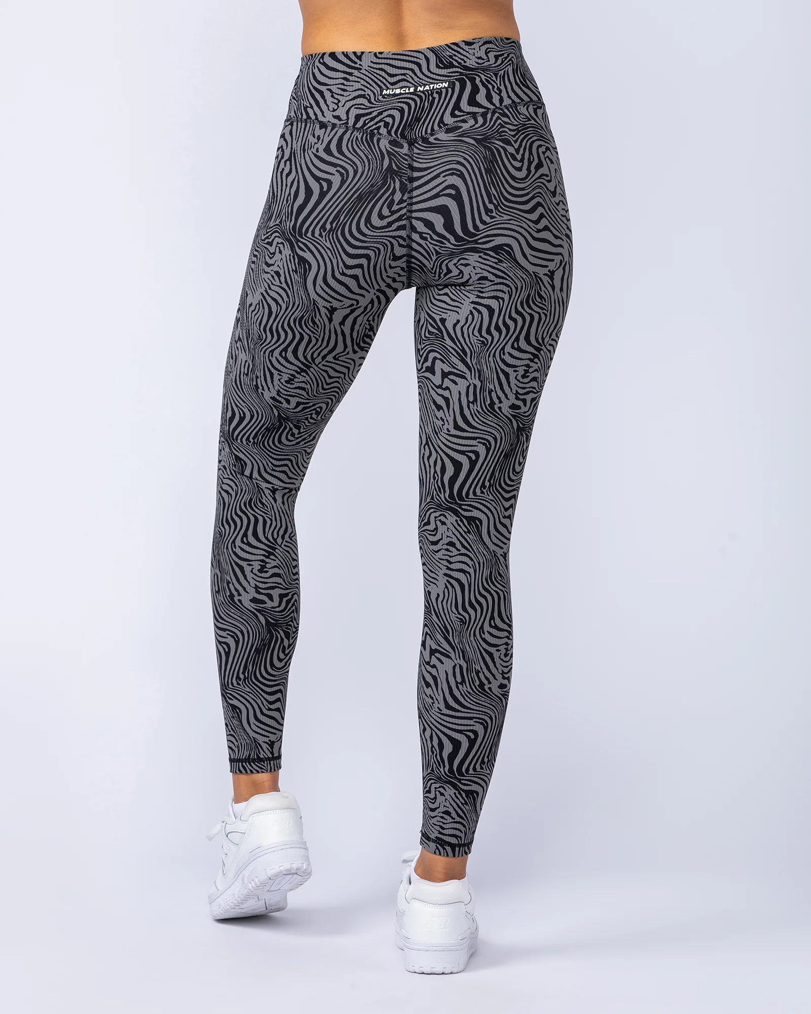 Zero Rise Rib Ankle Length Leggings - Black Zebra - Image 6