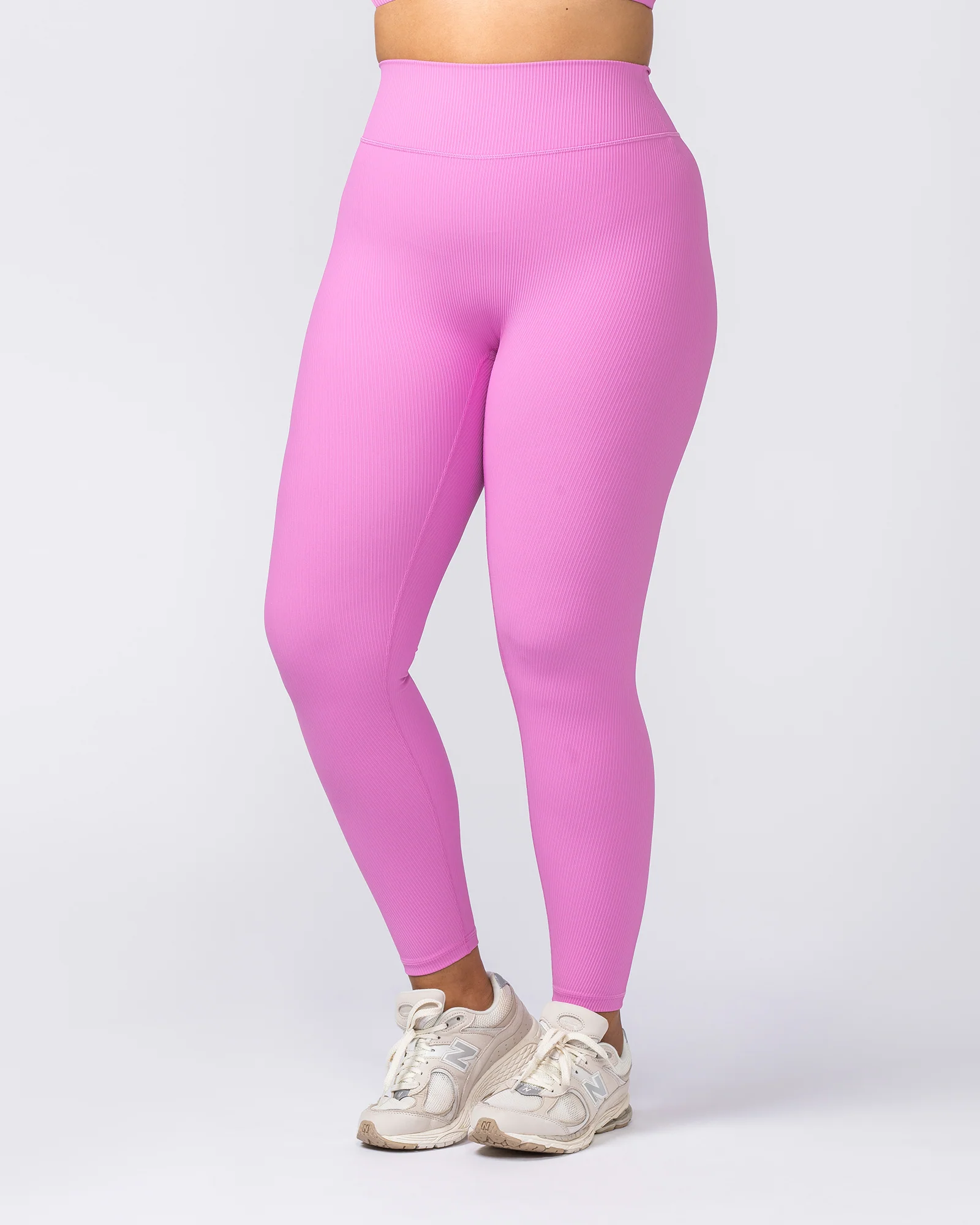 Zero Rise Rib Ankle Length Leggings - Fondant Pink - Image 3