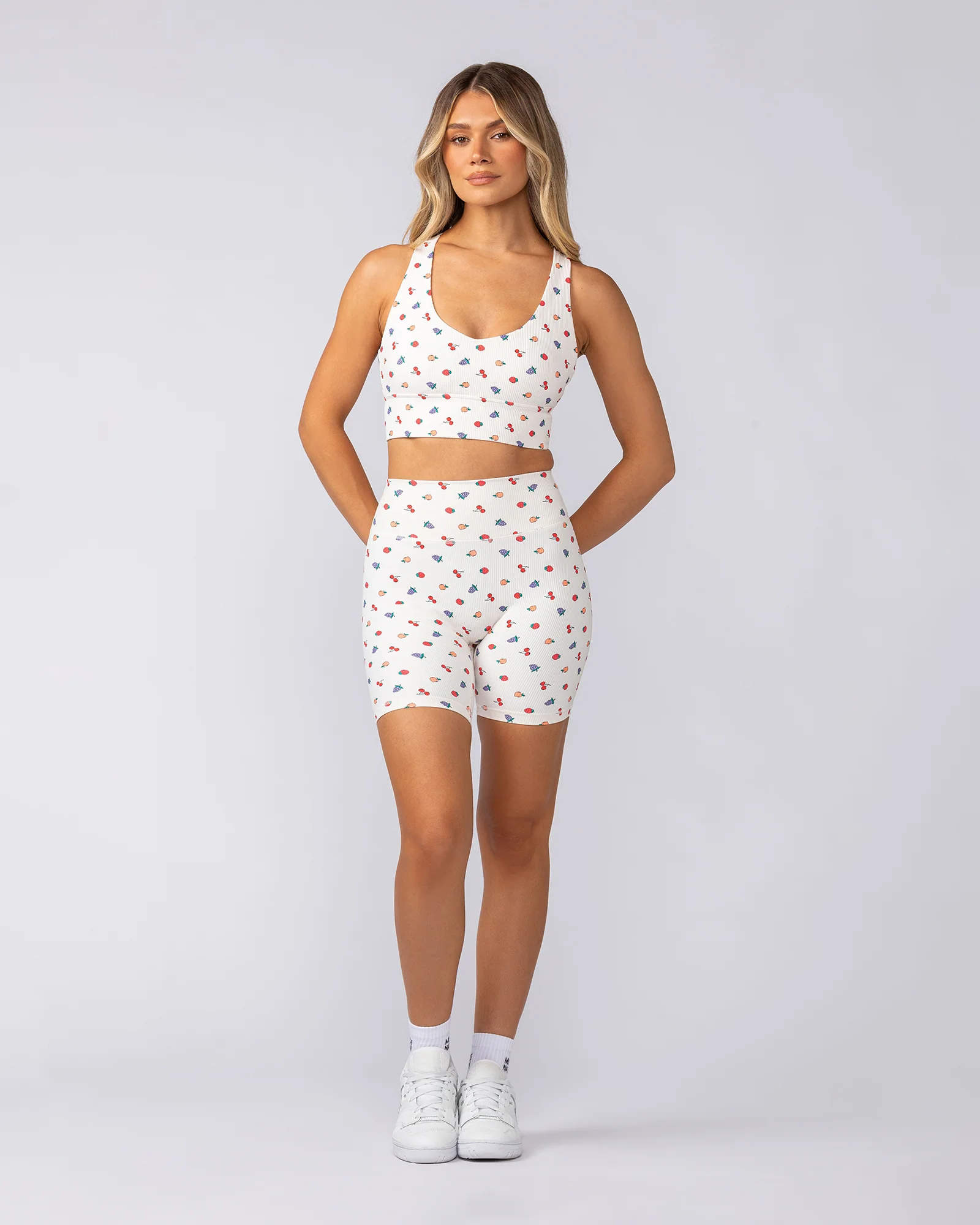 Zero Rise Rib Bike Shorts - Smoothie Print - Image 6