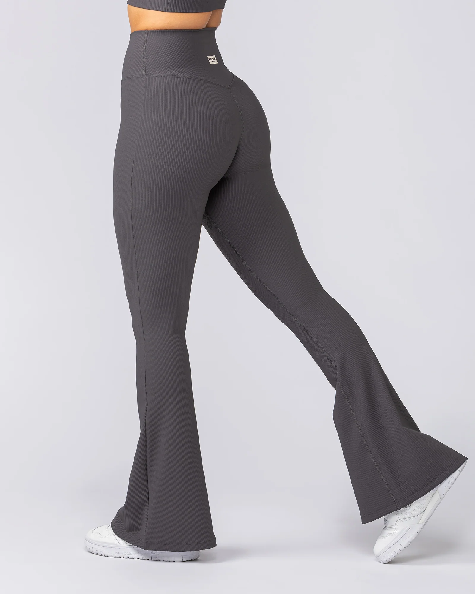 Zero Rise Rib Flare Leggings - Phantom - Image 3